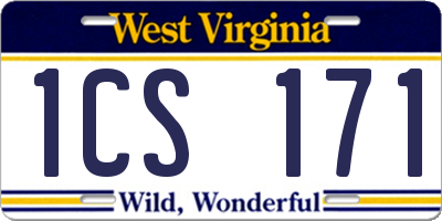 WV license plate 1CS171