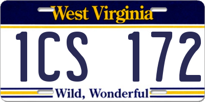 WV license plate 1CS172