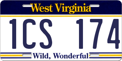 WV license plate 1CS174