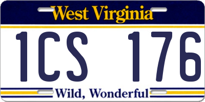 WV license plate 1CS176