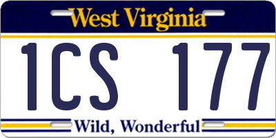 WV license plate 1CS177