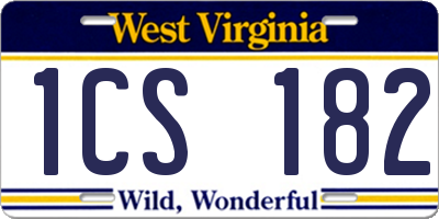 WV license plate 1CS182