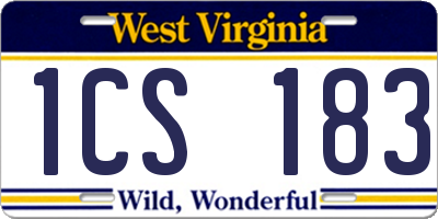 WV license plate 1CS183