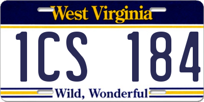 WV license plate 1CS184
