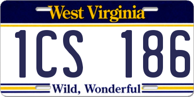 WV license plate 1CS186