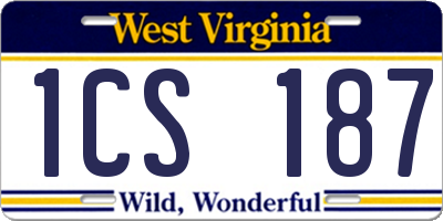 WV license plate 1CS187