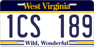 WV license plate 1CS189