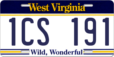 WV license plate 1CS191