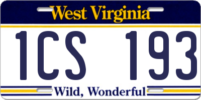 WV license plate 1CS193