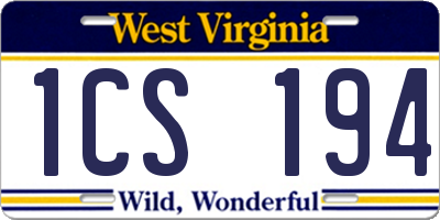 WV license plate 1CS194