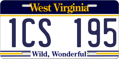 WV license plate 1CS195