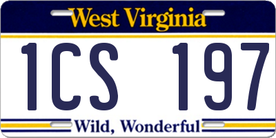 WV license plate 1CS197