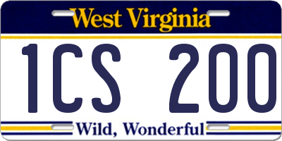WV license plate 1CS200