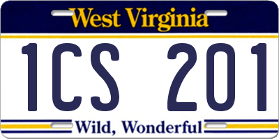 WV license plate 1CS201