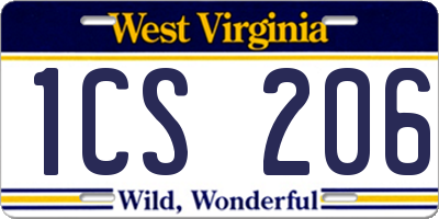 WV license plate 1CS206