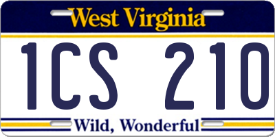 WV license plate 1CS210