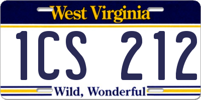 WV license plate 1CS212