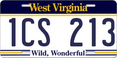 WV license plate 1CS213