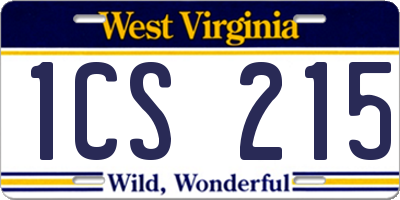 WV license plate 1CS215