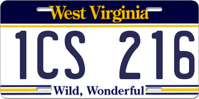 WV license plate 1CS216