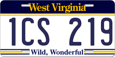 WV license plate 1CS219