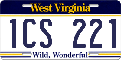 WV license plate 1CS221