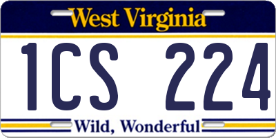 WV license plate 1CS224