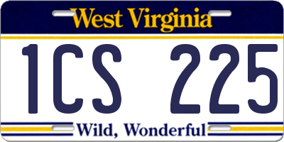 WV license plate 1CS225