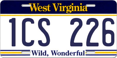 WV license plate 1CS226