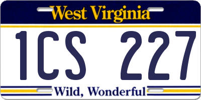 WV license plate 1CS227