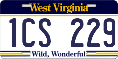 WV license plate 1CS229