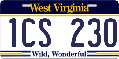 WV license plate 1CS230