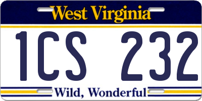 WV license plate 1CS232