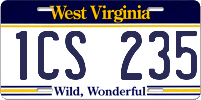 WV license plate 1CS235