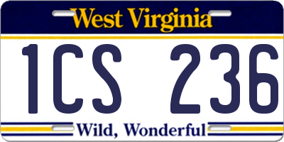 WV license plate 1CS236