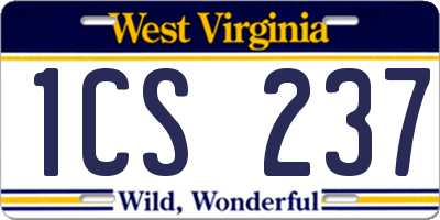 WV license plate 1CS237