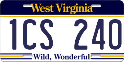 WV license plate 1CS240