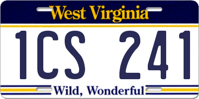 WV license plate 1CS241