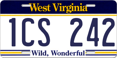 WV license plate 1CS242