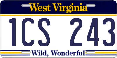 WV license plate 1CS243