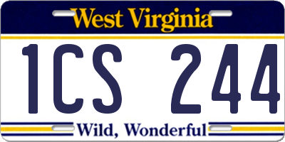 WV license plate 1CS244
