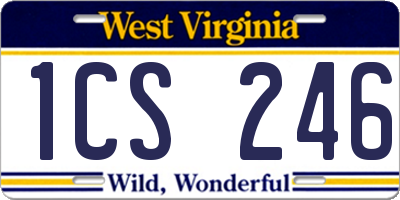 WV license plate 1CS246