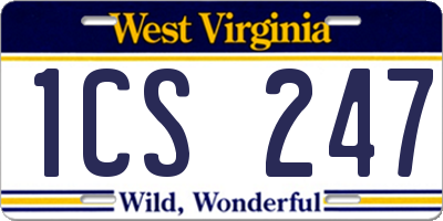 WV license plate 1CS247