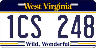 WV license plate 1CS248