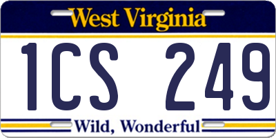 WV license plate 1CS249