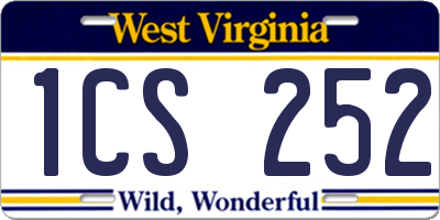 WV license plate 1CS252