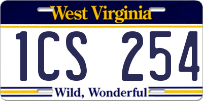 WV license plate 1CS254
