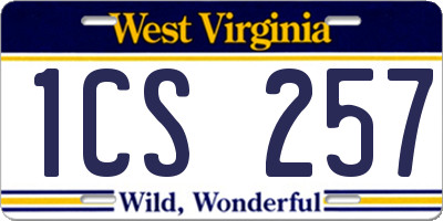 WV license plate 1CS257