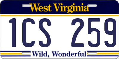 WV license plate 1CS259