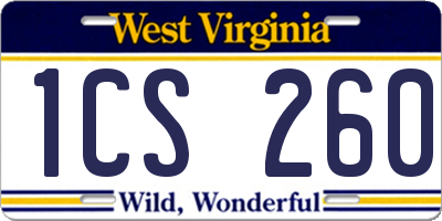WV license plate 1CS260